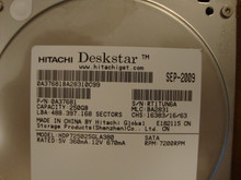 HITACHI HDP725025GLA380 MLC:BA2831 P/N:0A37681 250GB SATA RT1TVN6A