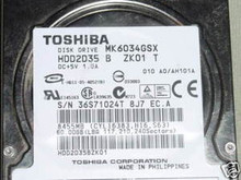 TOSHIBA MK6034GSX, HDD2D35 B ZK01 T, 60GB, SATA 360196851194
