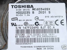 TOSHIBA MK6034GSX, HDD2D35 B ZK01 S, 60GB, SATA 360196820497