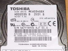 TOSHIBA MK6034GSX, HDD2D35 B ZK01 S, 60GB, SATA 360169092466