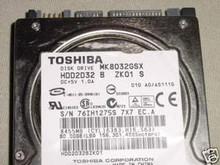 TOSHIBA MK8032GSX, HDD2D32 B ZK01 S, 80GB, SATA 250513466632