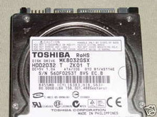 TOSHIBA MK8032GSX, HDD2D32 T ZK01 T, 80GB, SATA 56DF0253T8V5