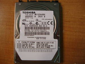 TOSHIBA MK1234GSX, HDD2D31 B ZK01 S, 120GB, SATA 190411939686 - Effective  Electronics