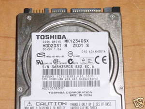 TOSHIBA MK1234GSX, HDD2D31 B ZK01 S, 120GB, SATA 360173013887 - Effective  Electronics