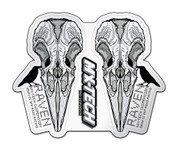 The updated Raven stickers, made to fit on the forks, and above the triple clamps. Features a bonus MX-Tech sticker too.