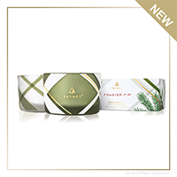 Thymes Frasier Fir Frosted Plaid Poured Candle Set | James Anthony Collection
