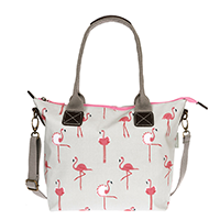 Sophie Allport Flamingos Oilcloth Mini Oundle Bag | James Anthony Collection