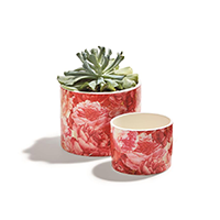 Two's Company Rose Garden Floral Rose Pattern Cachepots | James Anthony Collection