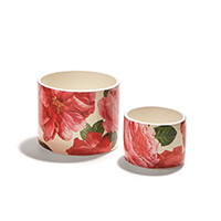 Two's Company Rose Garden Rose Leaf Pattern Cachepots | James Anthony Collection