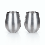 Viski Admiral Stainless Steel Stemless Wine Glasses | James Anthony Collection