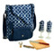 Picnic at Ascot Insulated Wine and Cheese Cooler Tote for 2 - Trellis Blue | James Anthony Collection