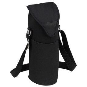 Picnic at Ascot Insulated Wine Bottle Tote with Shoulder Strap - Black | James Anthony Collection