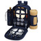 Picnic at Ascot - Deluxe Equipped 2 Person Picnic Backpack w/Cooler, Insulated Wine Holder & Blanket - Navy | James Anthony Collection