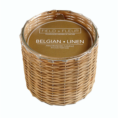 Hillhouse Naturals Belgian Linen Handwoven 2 Wick Candle | James Anthony Collection