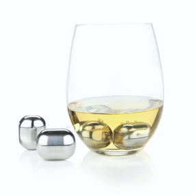 Viski Glacier Rocks - Stainless Steel Wine Globes (Set of 4) | James Anthony Collection