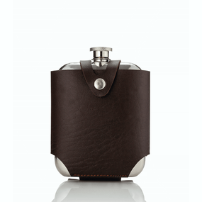 Viski Admiral Stainless Steel Flask and Traveling Case | James Anthony Collection