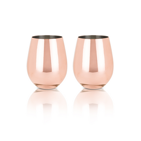 Viski Summit Copper Stemless Wine Glasses | James Anthony Collection