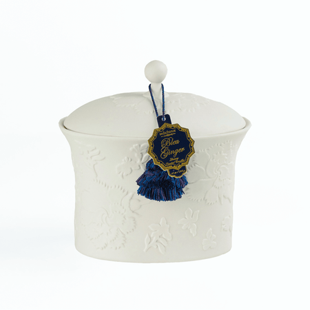 SEDA France Bleu et Blanc Bleu Ginger Two-Wick Ceramic Candle | James Anthony Collection