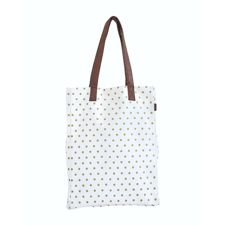 Maika Metallic Gold Dots Market Tote | James Anthony Collection