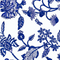 BRAI Pochette Porto Imprimé Fleur Majestic - Bleu | James Anthony Collection
