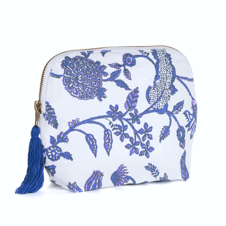 BRAI Pochette Porto Imprimé Fleur Majestic - Bleu | James Anthony Collection