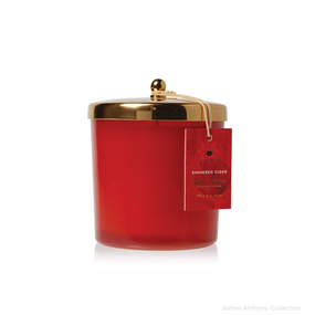 Thymes Simmered Cider Harvest Red Jar Poured Candle with Gold Lid - UPC 637666049809 | James Anthony Collection