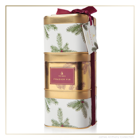 Thymes Frasier Fir Novelty Stackable Gift Tin Trio (tyms-637666049601) | James Anthony Collection