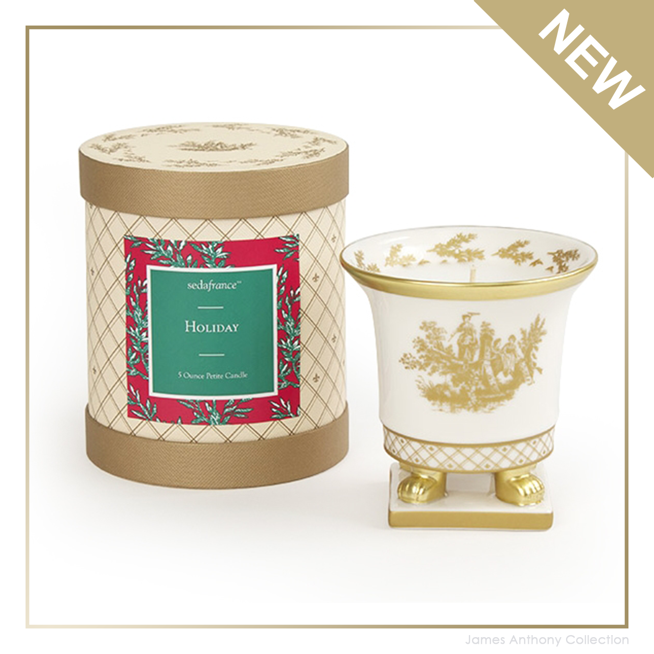 SEDA France Holiday Classic Toile Petite Ceramic Candle | James Anthony  Collection