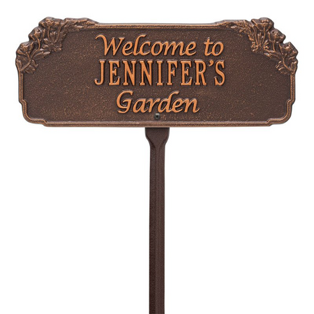 Whitehall Personalized Welcome Garden & Lawn Plaque In Antique Copper | James Anthony Collection