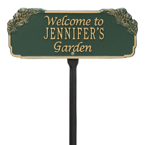 Whitehall Personalized Welcome Garden & Lawn Plaque In Green/Gold | James Anthony Collection