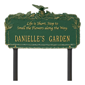 Whitehall Butterfly Rose Quote Personalized Garden & Lawn Plaque - James Anthony Collection