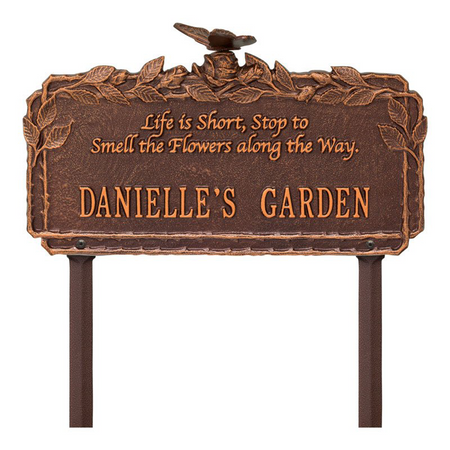 Whitehall Butterfly Rose Quote Personalized Garden & Lawn Plaque - James Anthony Collection