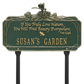 Whitehall Dragonfly Quote Personalized Garden & Lawn Plaque - James Anthony Collection