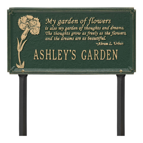 Whitehall Dianthus Quote Personalized Garden & Lawn Plaque - James Anthony Collection
