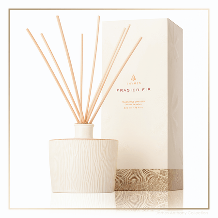 Thymes Frasier Fir Gilded Collection Ceramic Reed Diffuser - UPC 637666048116 | James Anthony Collection