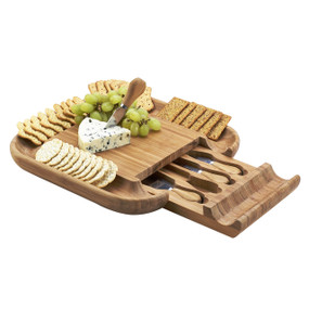 Malvern Bamboo Cheese Board Set with 4 Tools