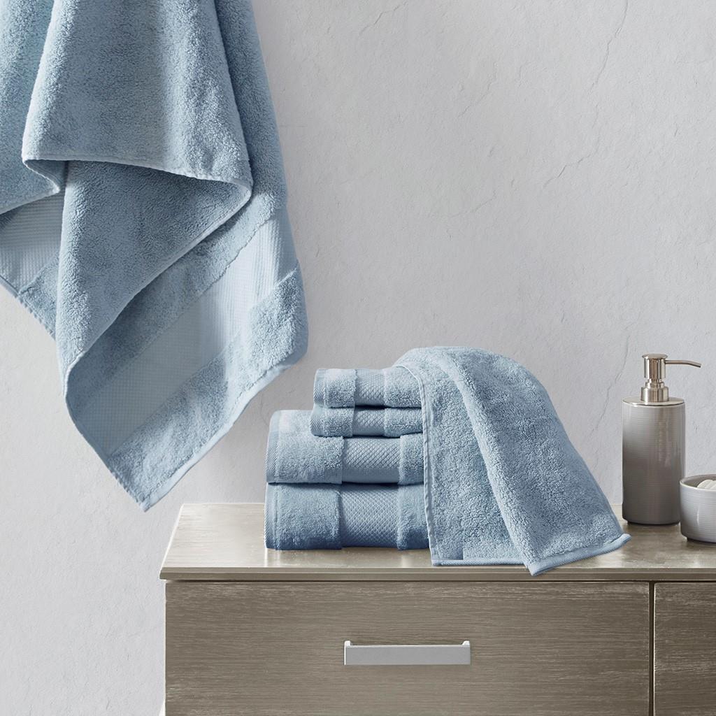 Market & Place Turkish Cotton Luxury 6-Piece Bath Towel Set Dark Grey