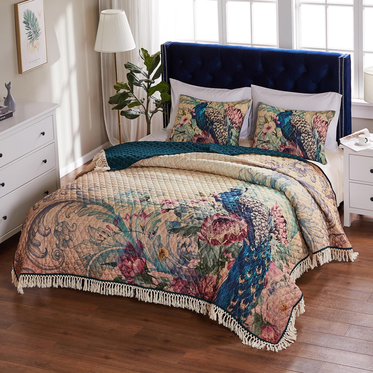 Eden Peacock Quilt Set by Greenland Home Fashions | Paul's Home Fashions