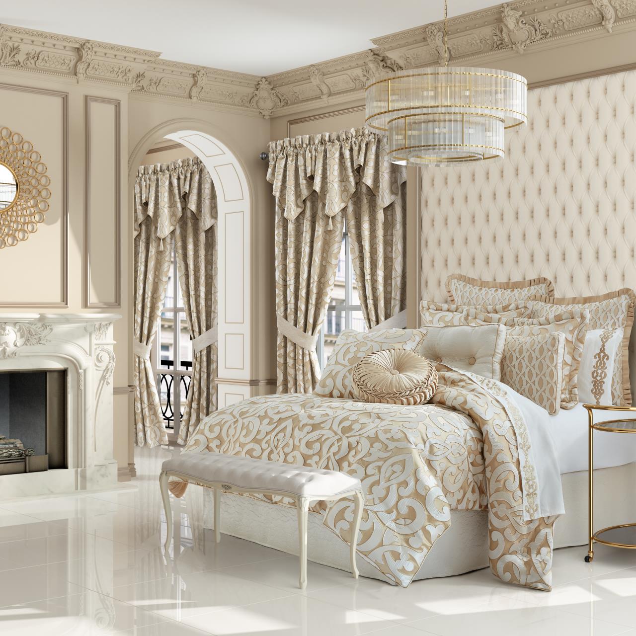 La Boheme Gold Comforter Set by J Queen New York | Paul's Home Fashions