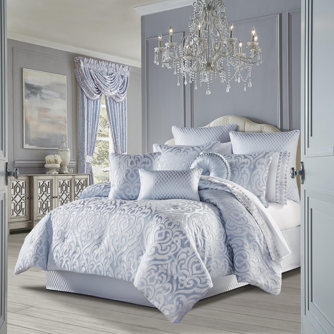 Liana Powder Blue Comforter Set by J Queen New York | Paul's Home Fashions