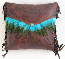 Turquoise Feather Envelope Pillow - 035731121663