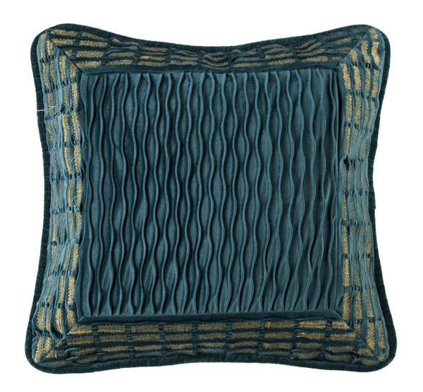 Teal Pillow with Gold - 813654029248