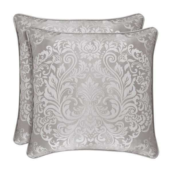 J Queen La Scala Silver 20" Square Pillow | Paul's Home ...