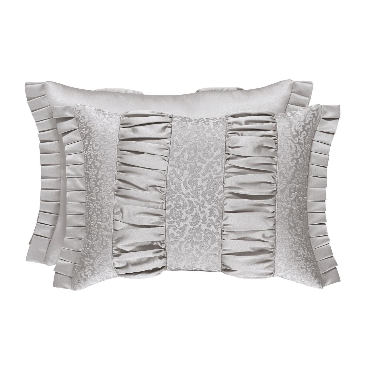 J Queen La Scala Silver Boudoir Pillow Paul's Home Fashions