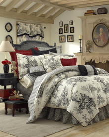 Bouvier  Black Toile Bedding Collection -