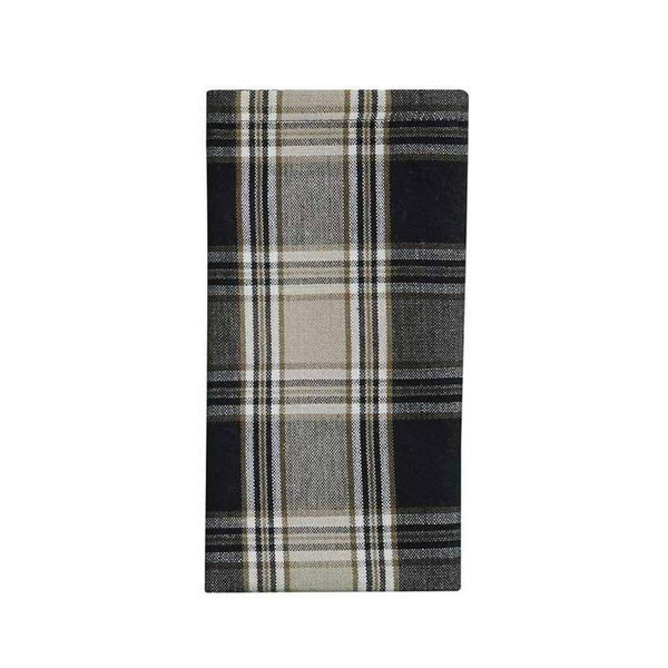 Soapstone Black & Tan Plaid Napkin - 608614379774