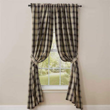 Soapstone Black & Tan Lined Curtain Pair - 608614379712