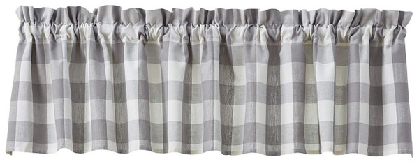 Wicklow Gray & White Check Unlined Valance - 608614379873