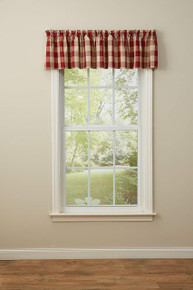 Wicklow Red & White Check Unlined Valance - 608614379880
