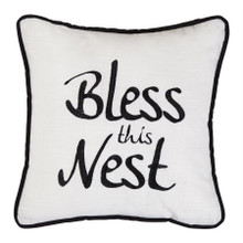 Bless This Nest Embroidered Pillow - 819652021123
